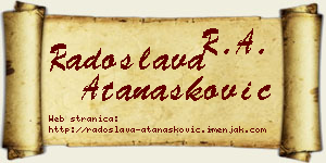 Radoslava Atanasković vizit kartica